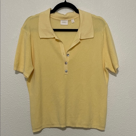 Cyrus Yellow Short-Sleeve Sweater - Picture 1 of 6